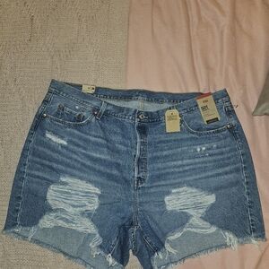 Levi's Women's 501 Distressed Blue Denim Cutoff Shorts NWT SIZE 24